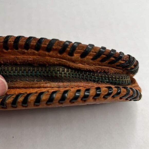 Handmade Vintage 1960’s Brown Leather coin Purse - Picture 3 of 6